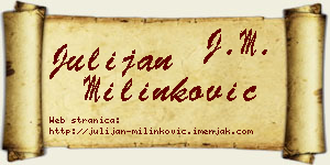 Julijan Milinković vizit kartica